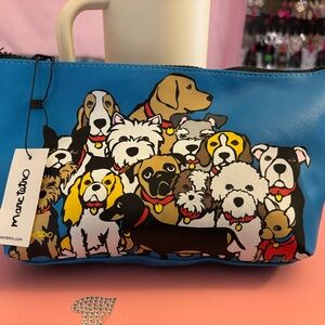 Blue Dog Print Cosmetic Bag